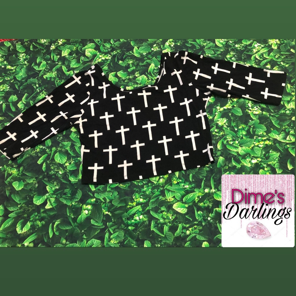 Black & White Cross Crop Top